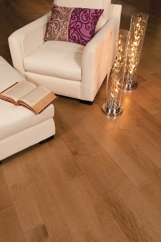Original hardwood flooring in a modern living room