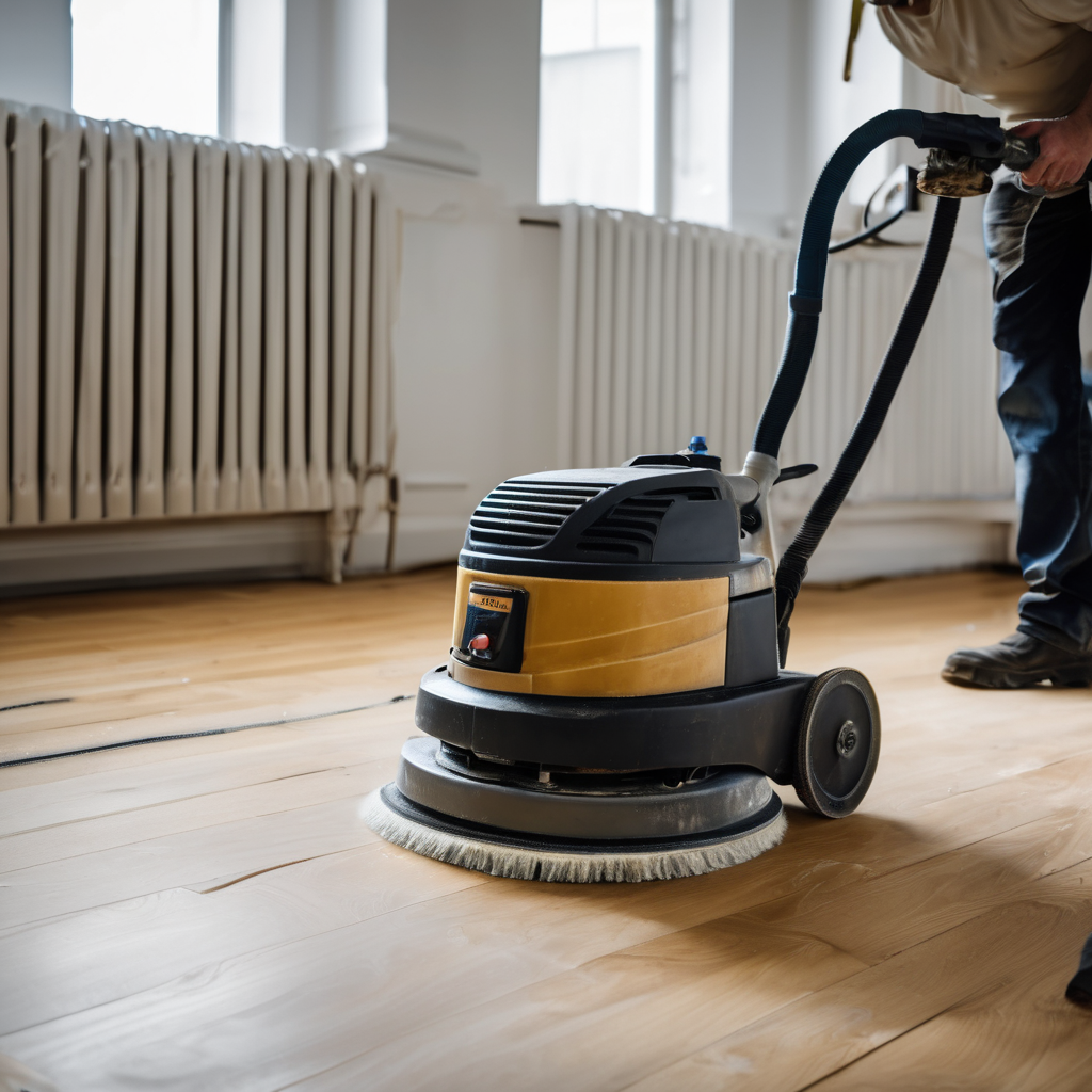 Refinished hardwood flooring with professional restoration