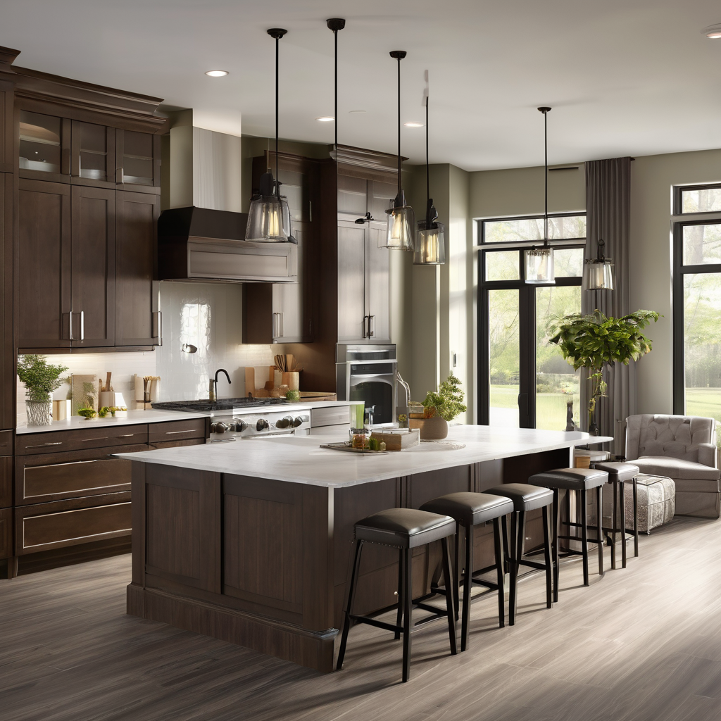 Luxury vinyl plank flooring in a family kitchen