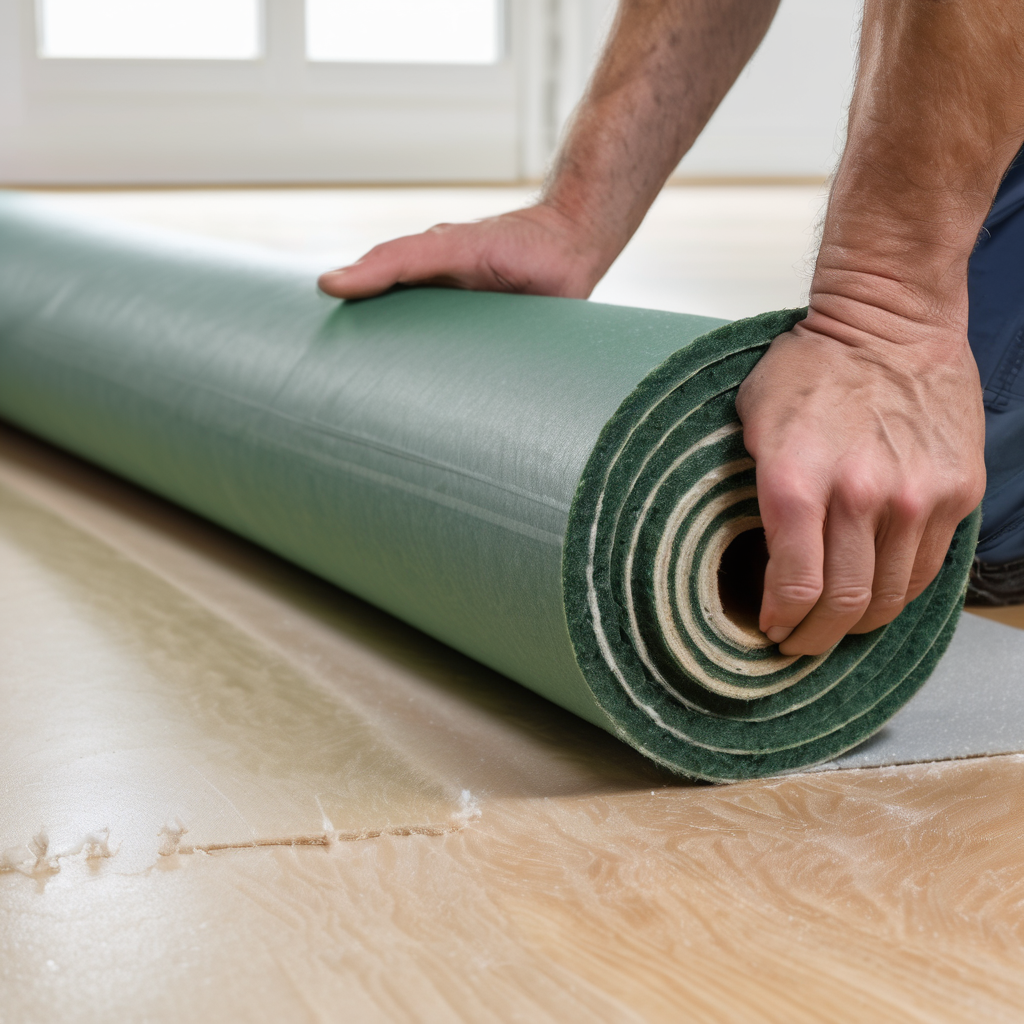 Underlayment foam padding installation for floor preparation